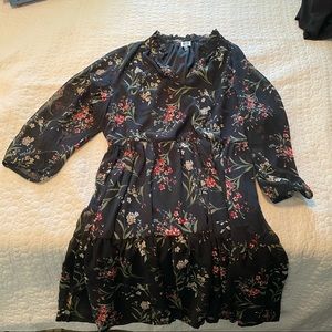 Black floral dress XL